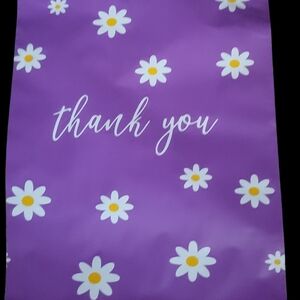 15 Purple Daisy 10 X13  'Thank You' Poly Mailers
